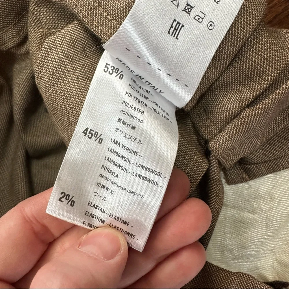 Tela Made in Italy Tan Trouser Jogger Pants Relaxed Fit Size Medium (IT 44)